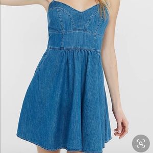 Express Denim spaghetti strap Dress- empire waist